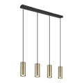 Globo - Hanglamp aan kabel 4xGU10/35W/230V zwart/messing