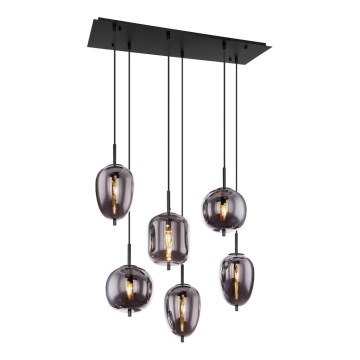 Globo - Hanglamp aan kabel 6xE14/40W/230V zwart
