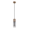 Globo - Hanglamp aan snoer 1xE27/25W/230V bronskleurig Ø 10,5 cm