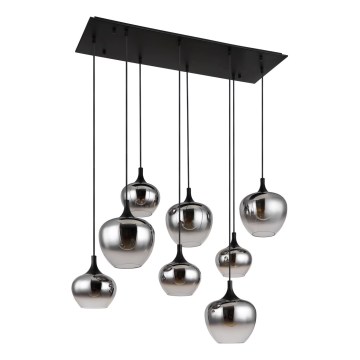 Globo - Hanglamp aan snoer 8xE27/40W/230V zwart