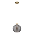 Globo - Hanglamp met kabel 1xE27/60W/230V Ø 22 cm gerookt glas