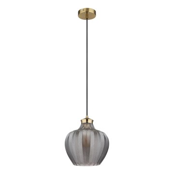 Globo - Hanglamp met kabel 1xE27/60W/230V Ø 22 cm gerookt glas