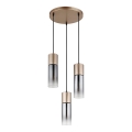 Globo - Hanglamp met kabel 3xE27/25W/230V bronskleurig Ø 30 cm