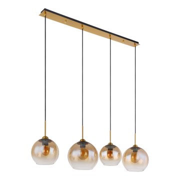 Globo - Hanglamp met kabel 4xE27/60W/230V messing