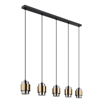 Globo - Kroonluchter met kabel 5xE27/40W/230V zwart/messing