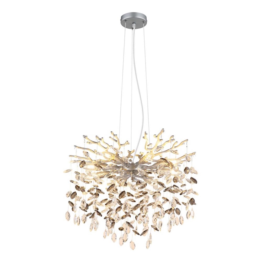 Globo - Kroonluchter met kabel 8xE14/40W/230V zilverkleurig