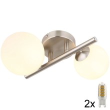 Globo - LED Bevestigde Hanglamp 2xG9/3W/230V chroom