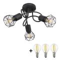 Globo - LED Bevestigde Hanglamp 3xE14/6W/230V zwart