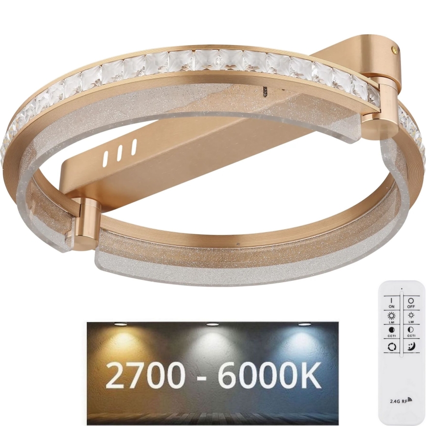 Globo - LED Dimbare kristallen plafondlamp LED/36W/230V 2700K-6000K + afstandsbediening