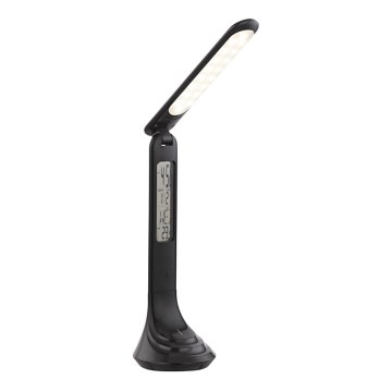 Globo - LED Dimbare Oplaadbare Bureaulamp met Display LED/4W/230V 2200 mAh Zwart