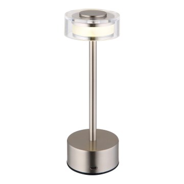 Globo - LED Dimbare oplaadbare touch tafellamp LED/2,5W/3,7V 2700/4000/6500K 1800mAh mat chroom