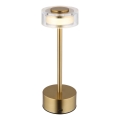 Globo - LED Dimbare oplaadbare touch tafellamp LED/2,5W/3,7V 2700/4000/6500K 1800mAh messing