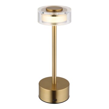 Globo - LED Dimbare oplaadbare touch tafellamp LED/2,5W/3,7V 2700/4000/6500K 1800mAh messing