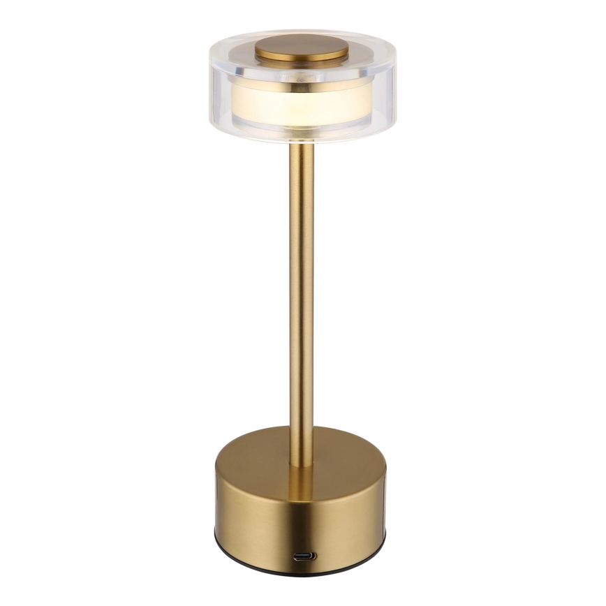 Globo - LED Dimbare oplaadbare touch tafellamp LED/2,5W/3,7V 2700/4000/6500K 1800mAh messing