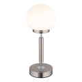 Globo - LED Dimbare oplaadbare touch tafellamp LED/2,5W/5V 1800mAh 2700/4000/6500K mat chroom