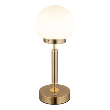 Globo - LED Dimbare oplaadbare touch tafellamp LED/2,5W/5V 1800mAh 2700/4000/6500K messing