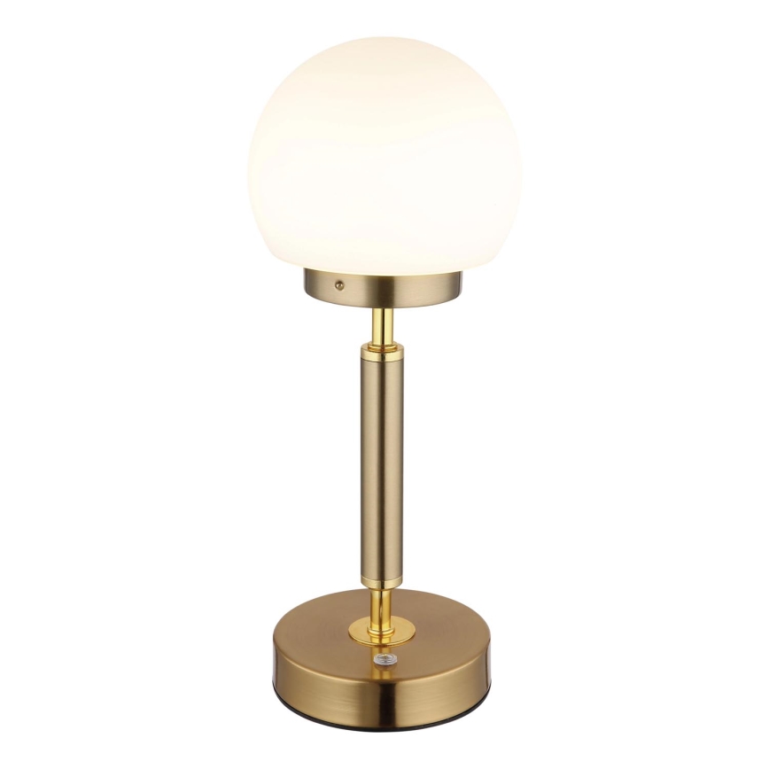 Globo - LED Dimbare oplaadbare touch tafellamp LED/2,5W/5V 1800mAh 2700/4000/6500K messing