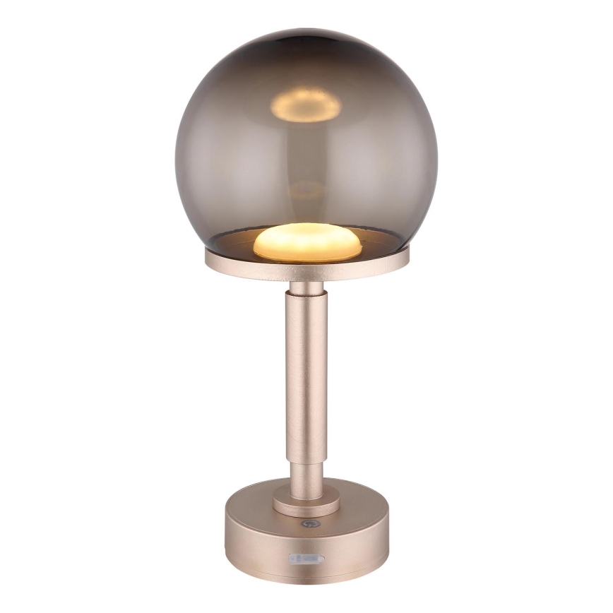 Globo - LED Dimbare oplaadbare touch tafellamp LED/2,5W/5V 1800mAh 2700/4000/6500K Roségoud