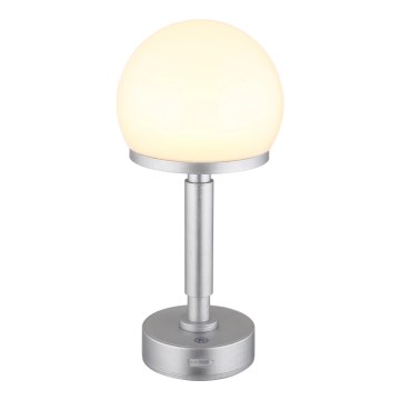 Globo - LED Dimbare oplaadbare touch tafellamp LED/2,5W/5V 1800mAh 2800K zilver