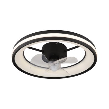 Globo - LED Dimbare plafondlamp met ventilator LED/30W/230V 2700-6500K zwart + afstandsbediening