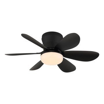 Globo - LED dimbare plafondventilator LED/5W/230V 2700-6500K zwart + afstandsbediening