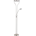 Globo - LED Dimbare vloerlamp LED/20W/230V + LED/4W 3000K mat chroom