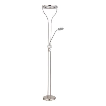 Globo - LED Dimbare vloerlamp LED/20W/230V + LED/4W 3000K mat chroom