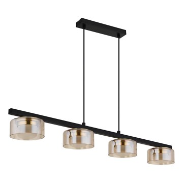 Globo - LED Hanglamp aan een koord 4xGX53/6W/230V gerookt/bruin