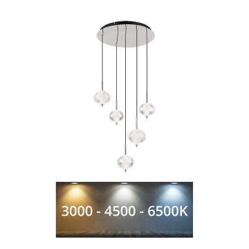 Globo - LED Hanglamp aan een koord 5xLED/6,6W/230V 3000/4500/6500K