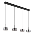 Globo - LED-hanglamp aan kabel LED/24W/230V zwart/rookglas