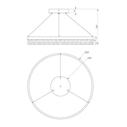 Globo - LED Hanglamp aan koord SMITTY 1x LED / 36W / 230V