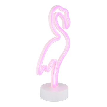 Globo - LED Neon tafel decoratie LED/2W/3xAA flamingo