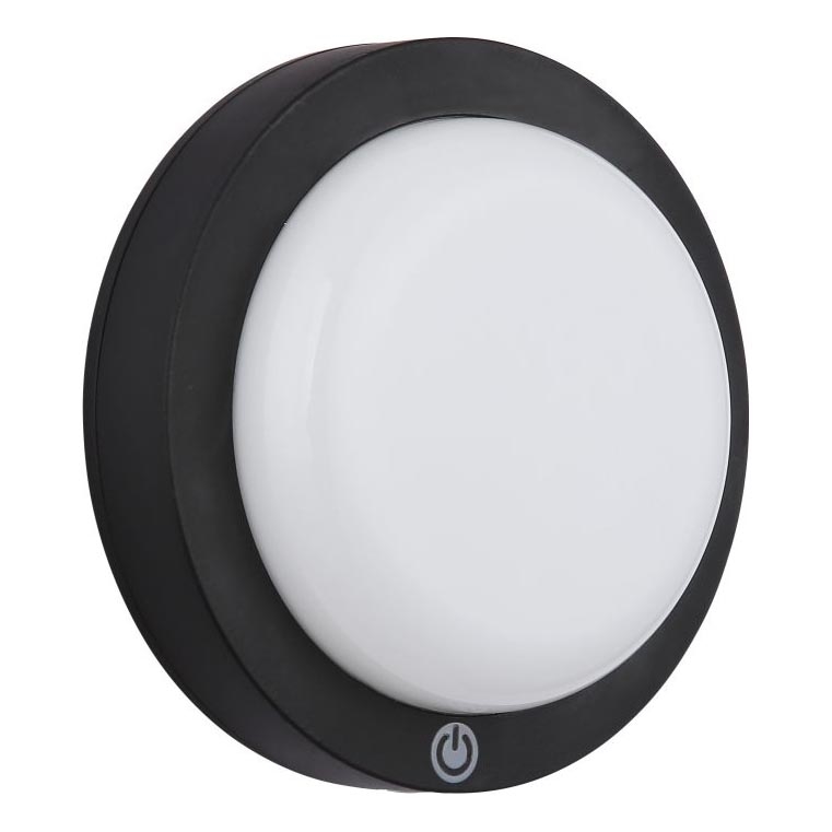 Globo - LED Oplaadbaar aanraken wandlamp LED/1,2W/3,7V diameter 15 cm 1800 mAh zwart