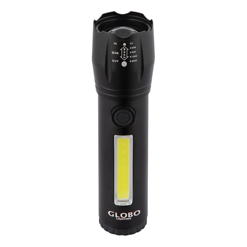 Globo - LED Oplaadbare zaklamp LED/3W/5V + COB/3W 5500K 1200 mAh