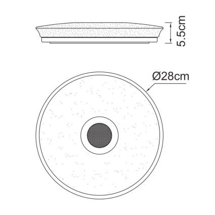 Globo - LED RGBW Dimbare badkamer lamp met een luidspreker LED/18W/230V 3000-6500K IP44 + afstandsbediening