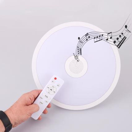 Globo - LED RGBW Dimbare badkamer lamp met een luidspreker LED/18W/230V 3000-6500K IP44 + afstandsbediening