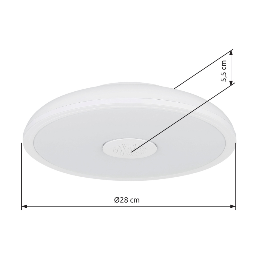 Globo - LED RGBW Dimbare badkamer lamp met een luidspreker LED/18W/230V 3000-6500K IP44 + afstandsbediening