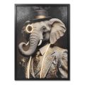 Globo - LED-verlicht decoratief oplaadbaar schilderij LED/5W/5V 72x52 cm 1000 mAh olifant