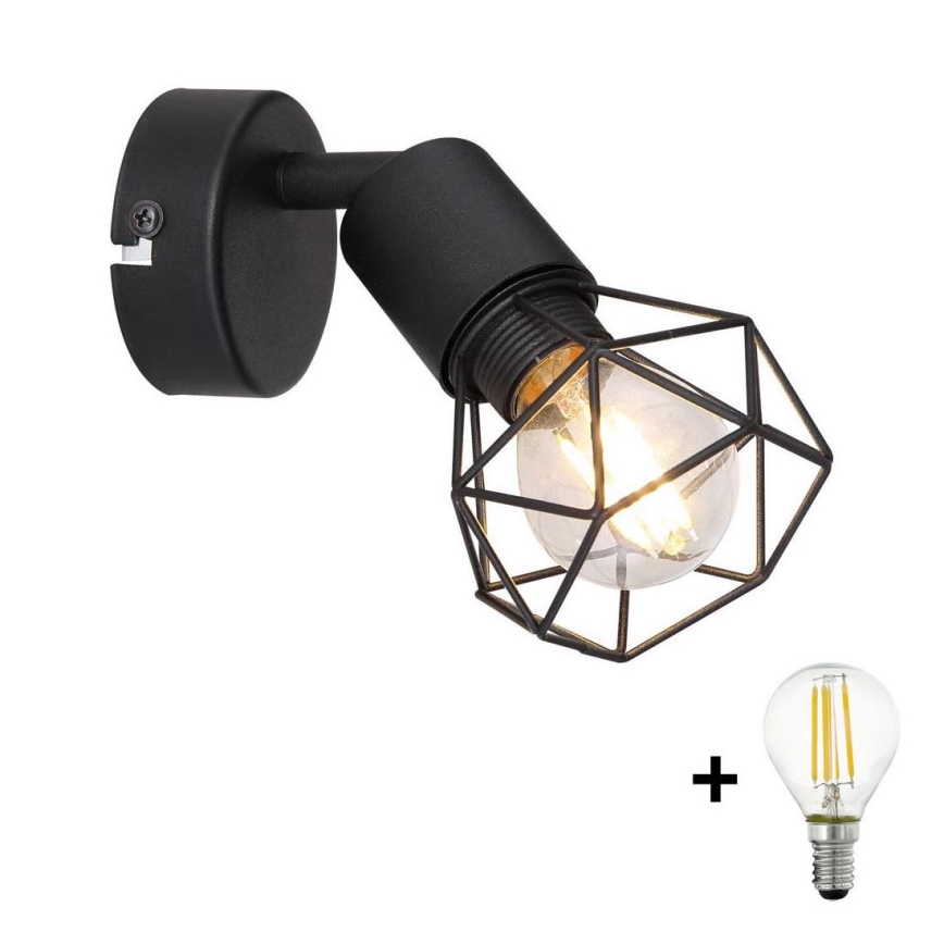 Globo - LED Wandspot 1xE14/6W/230V zwart