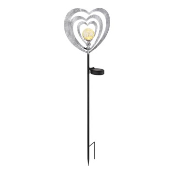 Globo - LED zonne-lamp LED/3V IP44 300 mAh zilveren hart