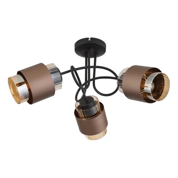 Globo - Opbouwkroonluchter 3xE27/40W/230V zwart/bronzen