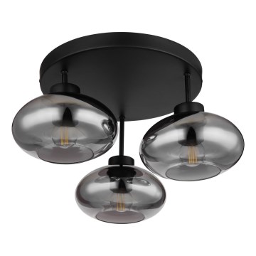 Globo - Plafondkroonluchter 3xE27ILLU/40W/230V zwart