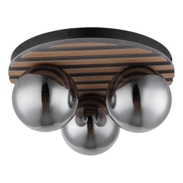 Globo - Plafondlamp 3xE27/40W/230V Ø 39 cm bruin/gerookt glas