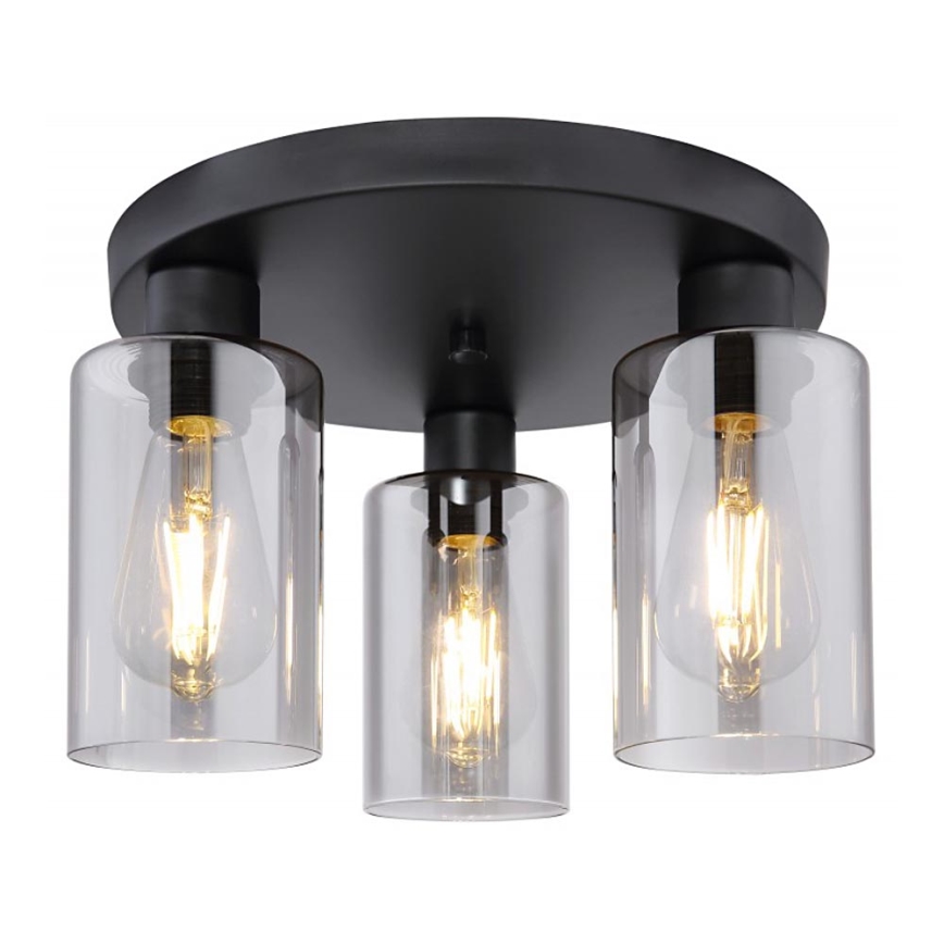 Globo - Plafondlamp 3xE27/60W/230V zwart