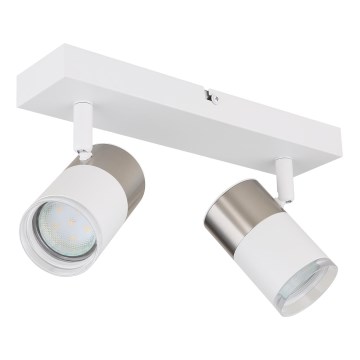 Globo - Spot 2xGU10/25W/230V wit/mat chroom
