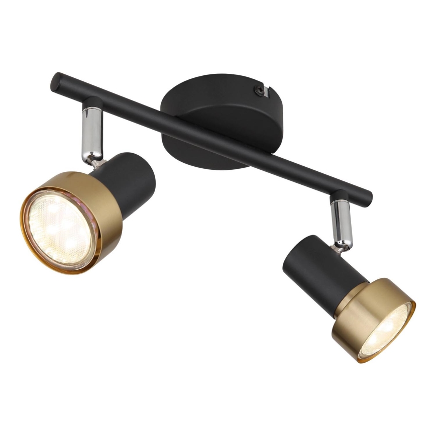 Globo - Spot  2xGU10/25W/230V zwart/goud