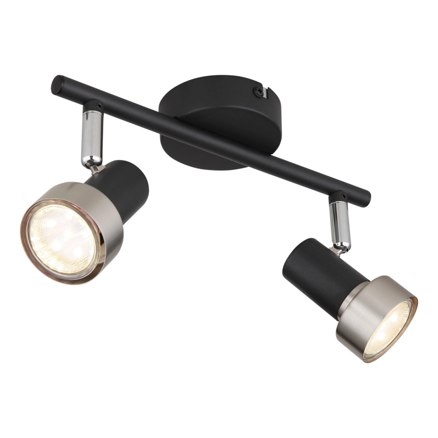 Globo - Spot  2xGU10/25W/230V zwart/zilver