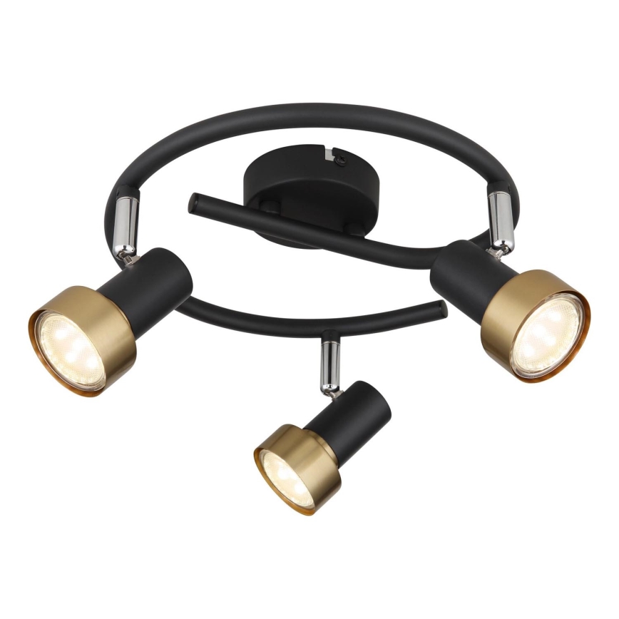 Globo - Spot  3xGU10/25W/230V zwart/goud