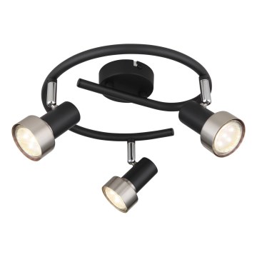 Globo - Spot  3xGU10/25W/230V zwart/zilver