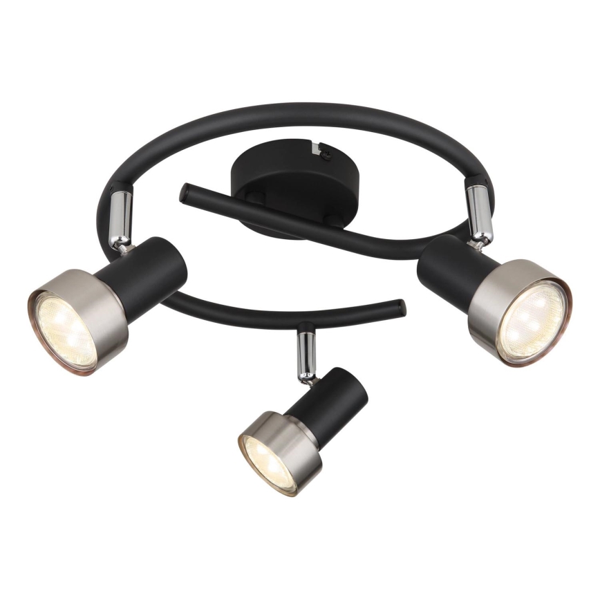 Globo - Spot  3xGU10/25W/230V zwart/zilver